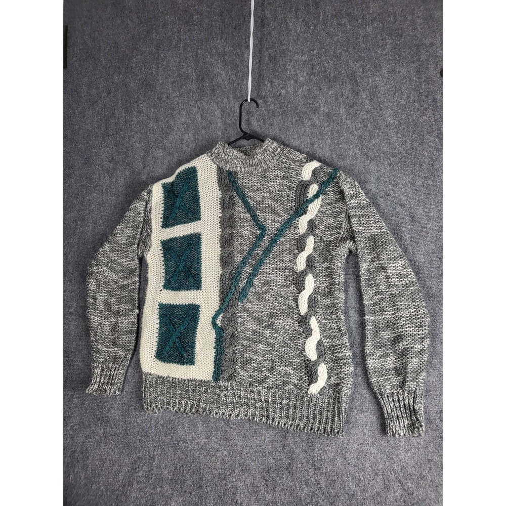 Vintage Sears Roebuck And Co Sweater Hand Knit Acrylic Pullover Winter Men Sz L